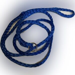 BLUE BRAIDED POLYURETHANE ROPE DOG LEASH SLIP LEAD WALK TRANSFER PUPPY PET 6FT